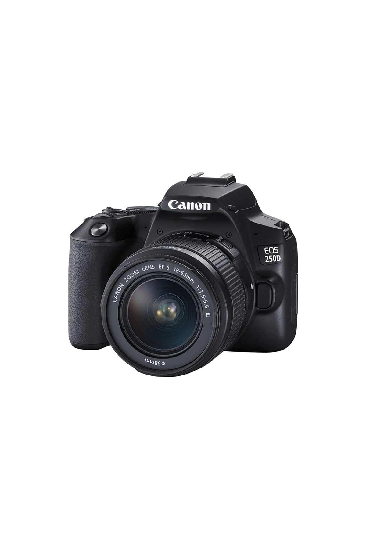 Canon EOS 250D Digitalkamera - mit Objektiv EF-S 18-55mm F4-5.6 IS STM (24, 1 Megapixel, 7, 7 cm (3 Zoll) Vari-Angle Display, APS-C-Sensor, 4K, Full-HD, DIGIC 8, WLAN, Bluetooth), schwarz