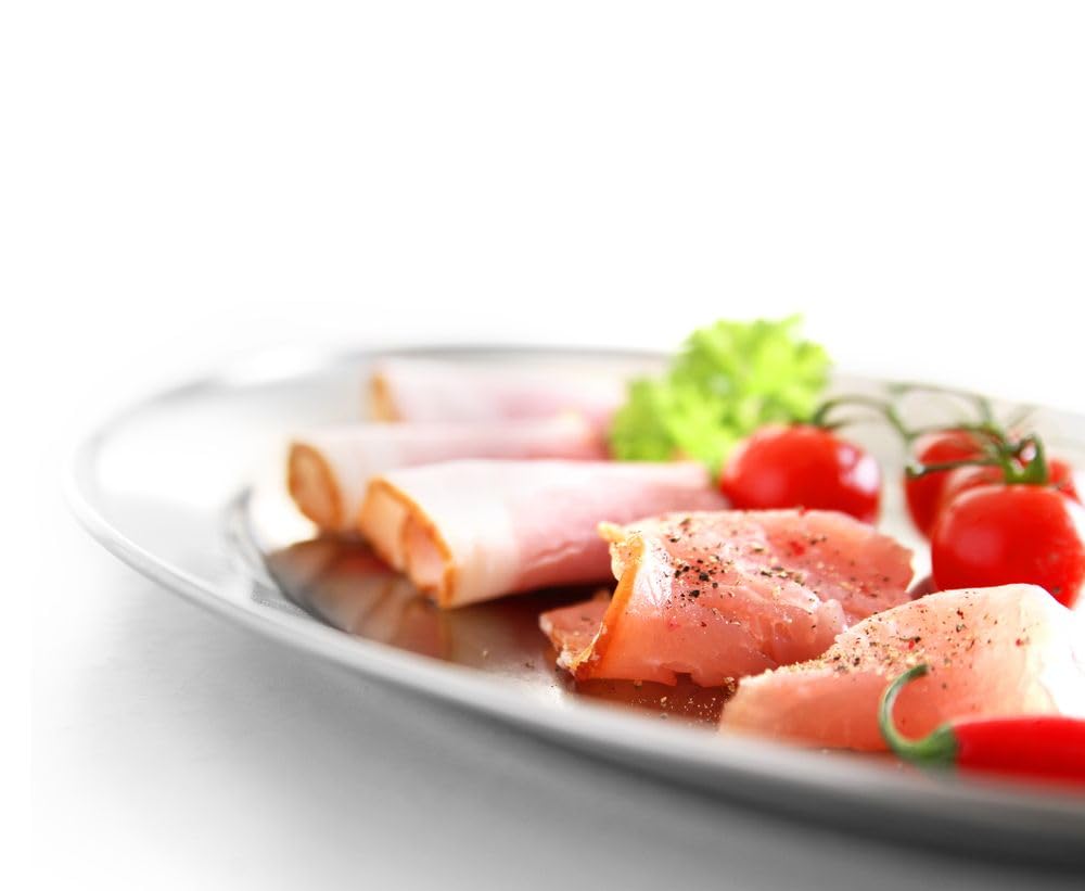 HENDI Serviertablett, Oval, Catering, Sandwichplatte, Tablett Edelstahl, 245x170x(H) 20mm, Edelstahl