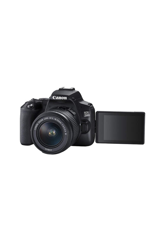 Canon EOS 250D Digitalkamera - mit Objektiv EF-S 18-55mm F4-5.6 IS STM (24, 1 Megapixel, 7, 7 cm (3 Zoll) Vari-Angle Display, APS-C-Sensor, 4K, Full-HD, DIGIC 8, WLAN, Bluetooth), schwarz