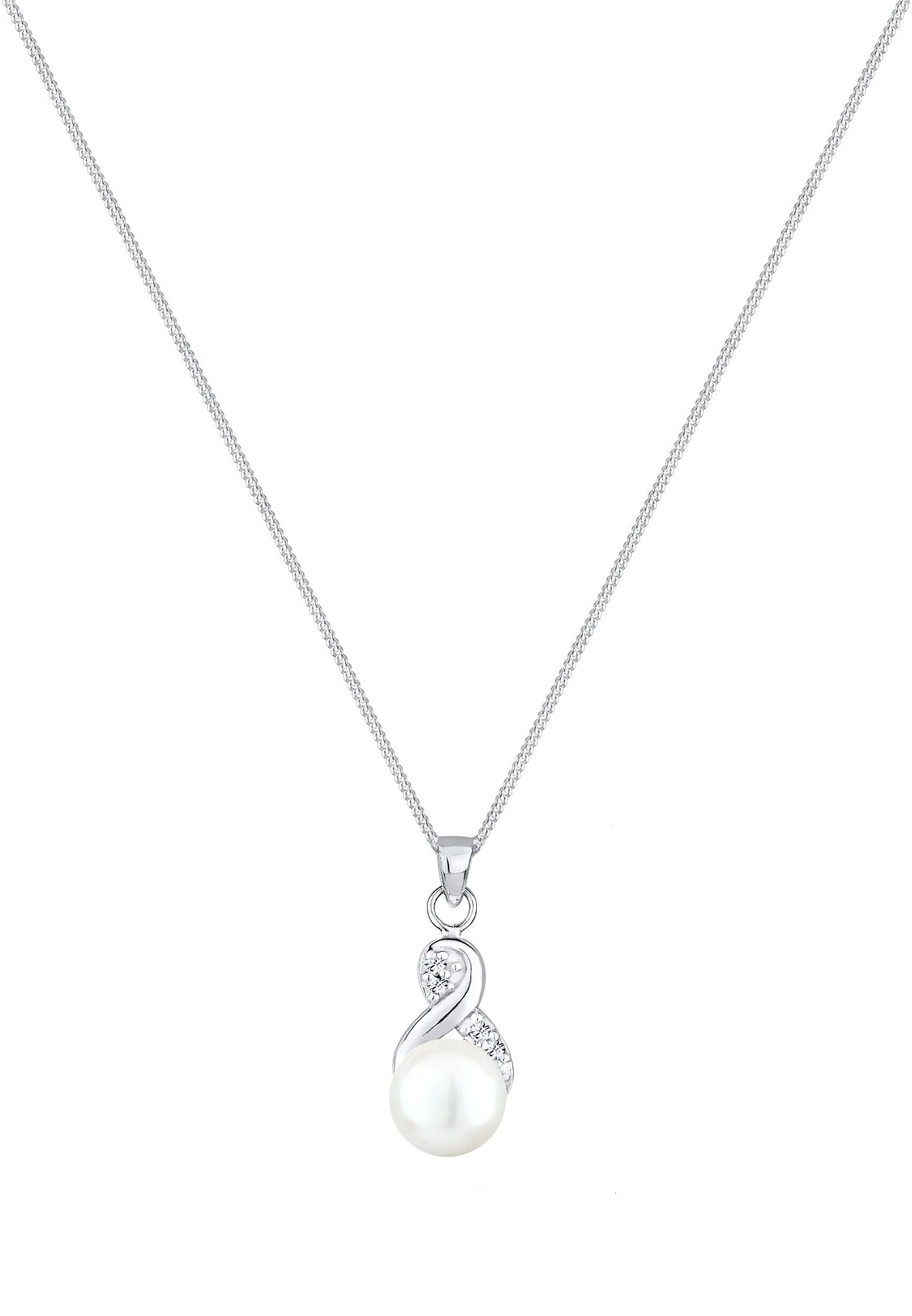 Elli Halskette Damen Infinity Elegant mit Süßwasserzuchtperle und Kristallen in 925 Sterling Silber
