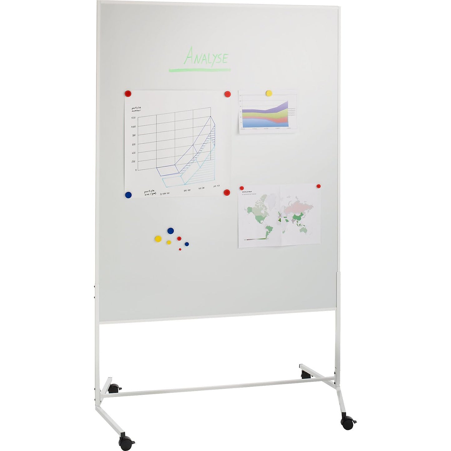 eurokraft | basic | Moderationswand | mobil | Whiteboard | BxH 1200 x 1500 mm | weiß