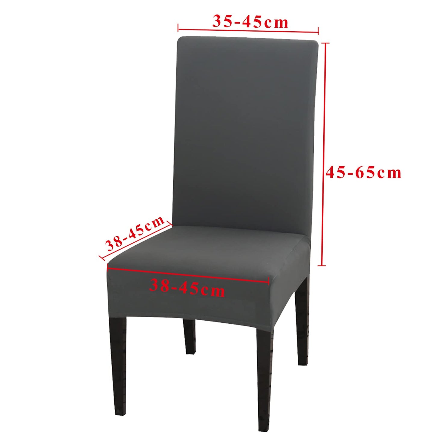 MOLVCE Hussen für Stühle 4er Set Stretch Stuhlhussen Universal Stuhlhusse aus Polyester Stuhlbezug für Esszimmer, Hotel, Bankett, Partys Deko, Hochzeit, Dunkelgrau