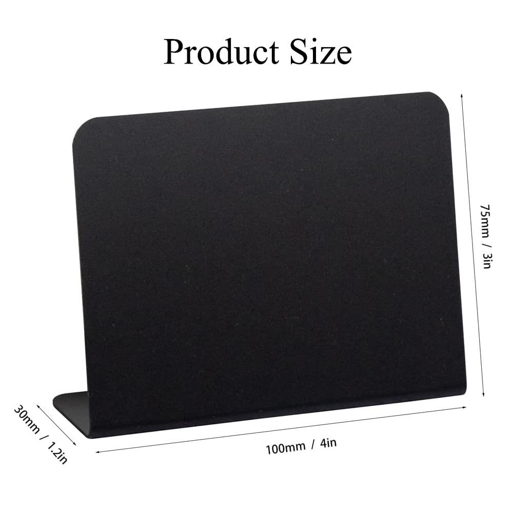 FENGQ Kreidetafel Klein set, 20 Stück Buffet Schilder, schiefertafel zum beschriften, Preisschilder Aufsteller, für Bäckerei, Buffet, Hochzeit, Party, Preisschilder, Café, 7.5 x 10cm (Schwarz/L Form)