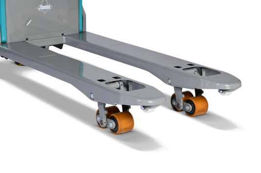 Ameise Elektro-Hubwagen PTE 1.5 | 1.500 kg Tragkraft | 1.150 mm Gabellänge | Lithium-Ionen-Batterie | Multi-Funktionsdeichselgriff | Polyurethan-Gabelrollen | Palettenhubwagen | E-Hubwagen