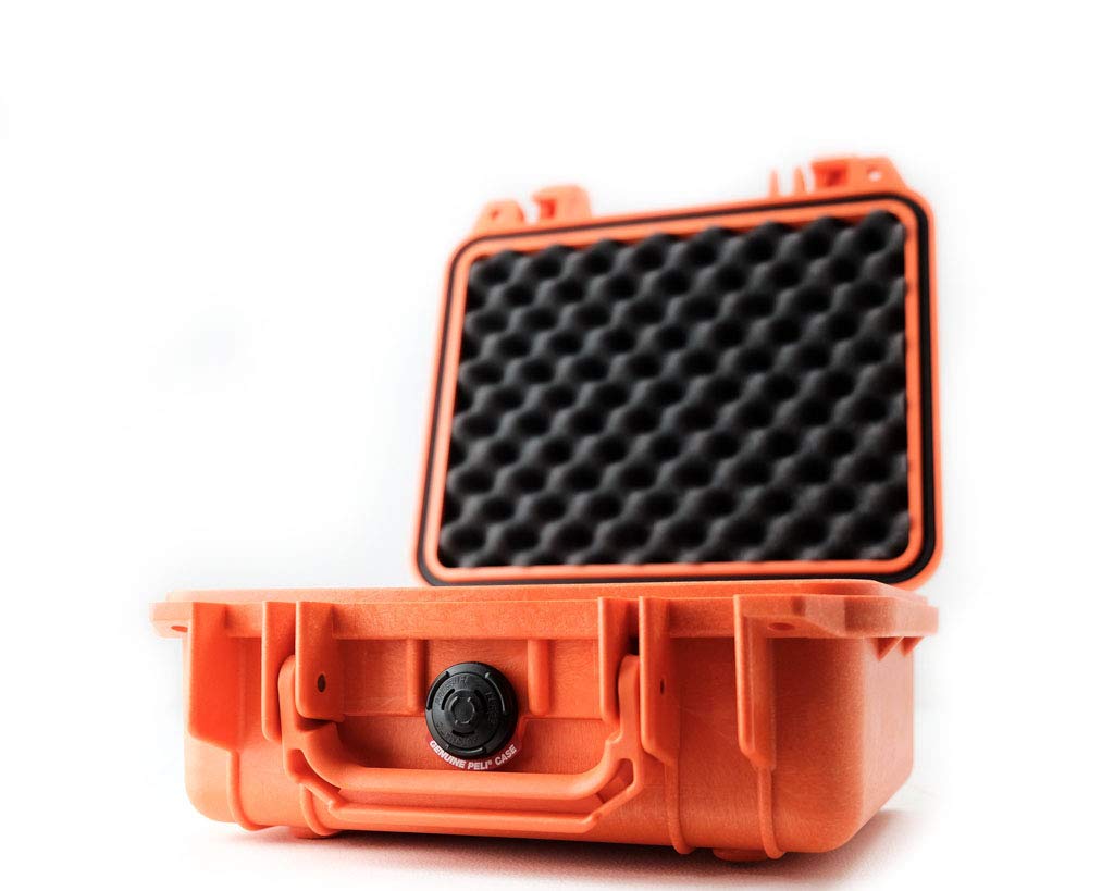 PELI 1200 Koffer zum Schutz Empfindlicher Ausrüsung, IP67 Wasser- und Staubdicht, 4L Volumen, Mit Schaumstoffeinlage (Anpassbar), Orange