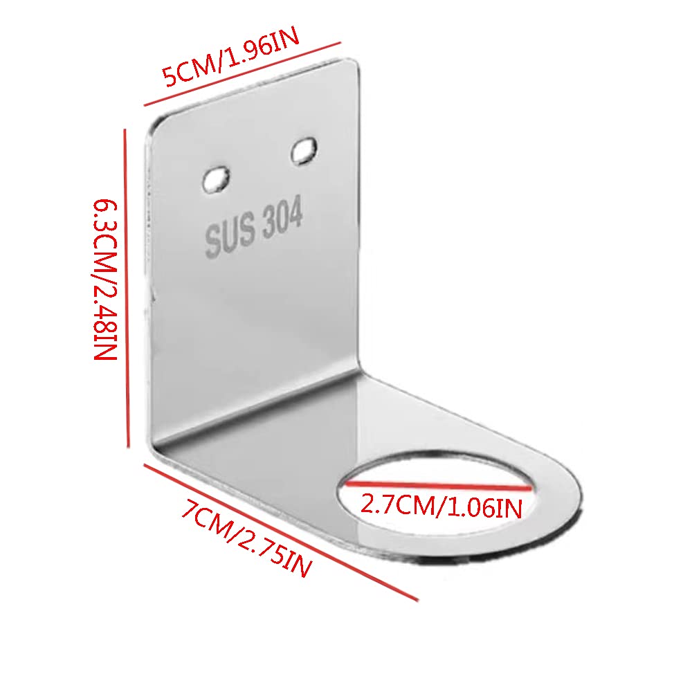 BiJun Seifenflaschenspenderhalter zur Wandmontage, Handpumpe, Flaschenständer Wandmontage zum Aufhängen für Shampoo Stehregal Lagerhalter Lotion-Behälter (2.7cm, White)