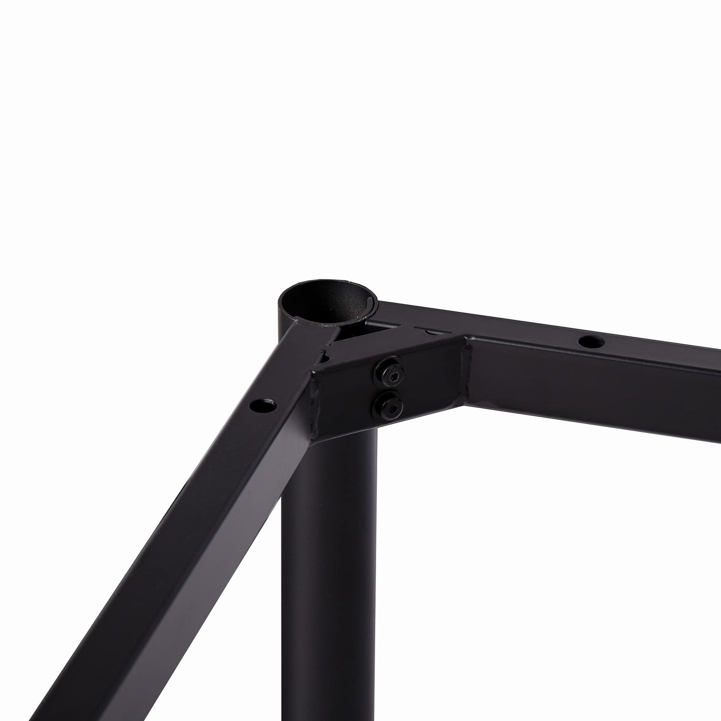 Schreibtisch Lichtgrau 120 x 60 cm, Höhenverstellbarer Bürotisch mit Schwarzem Gestell