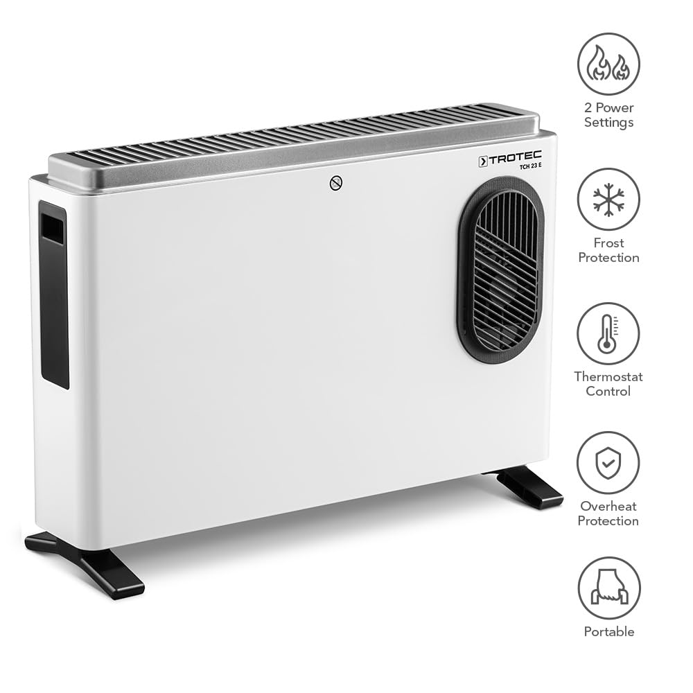 TROTEC Konvektor Heizung TCH 23 E – Heizleistung 1000 W / 2000 W + Turbo – Elektro Heizkörper