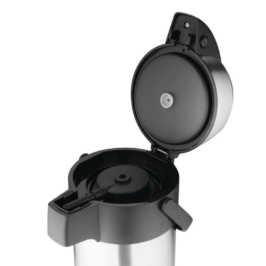 Olympia Pump Action Airpot Heißgetränkespender 5 Liter, Edelstahl, doppelwandig vakuumisoliert, Restaurant Frühstück Mittagessen Buffet und Heimgebrauch, Tee und Kaffee Thermos | DL164