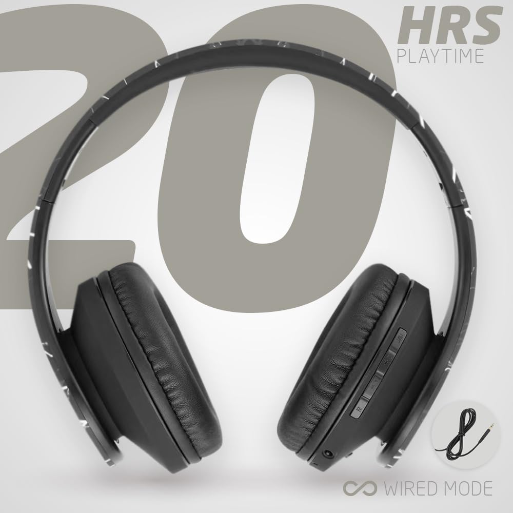 PowerLocus Kabellose Kopfhörer Over Ear, Kopfhörer Bluetooth mit Mikrofon, Faltbar, weiche Ohrpolster Hi-Fi-Stereo-Bass, Headset Kabellos und Kabel-Modus für Kinder/Erwachsene/TV/PC/Home Office