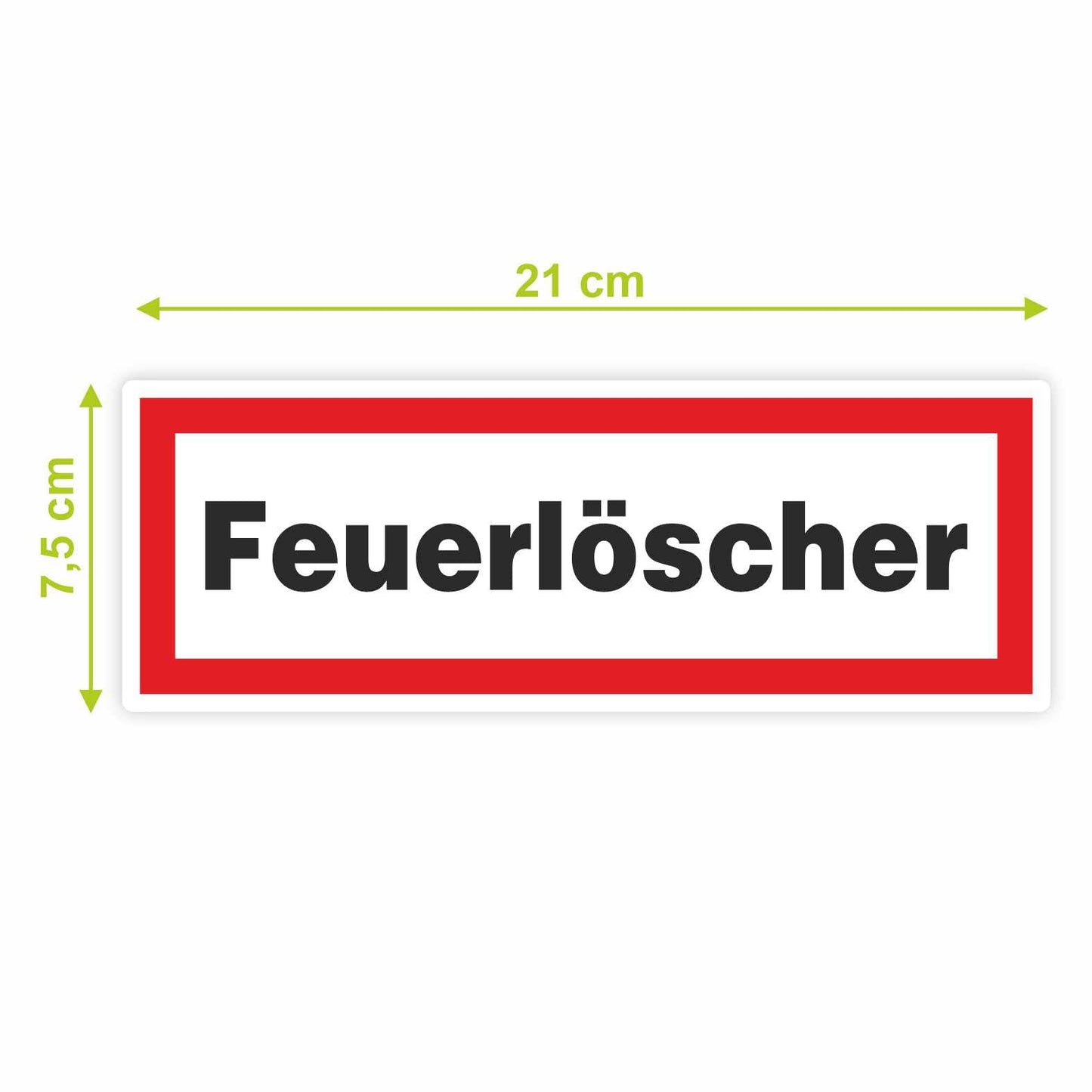 Aufkleber Feuerlöscher 21x7,5 cm - für Außen- und Innenbereich - Feuerlöscher Sticker