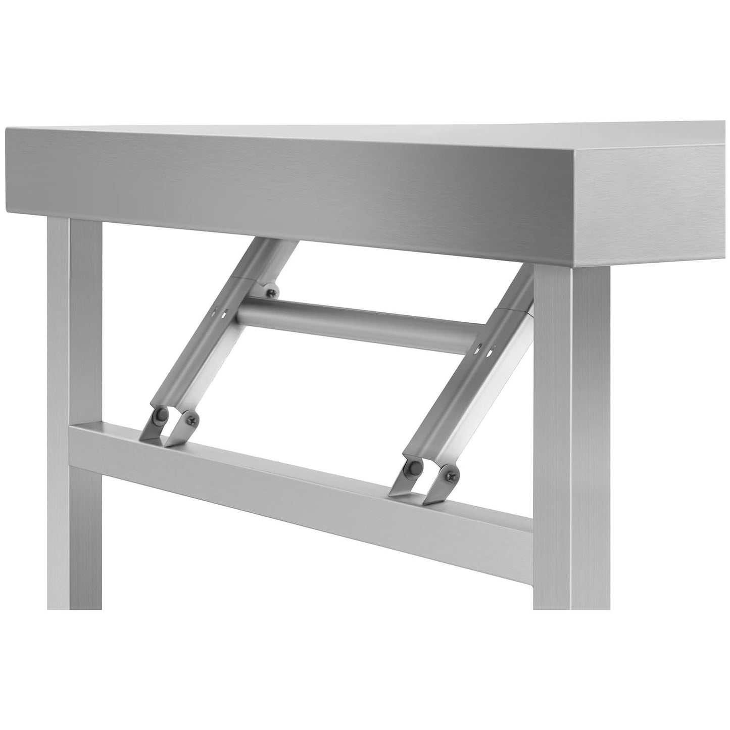 Royal Catering RCAT-120K Klappbarer Arbeitstisch Edelstahltisch (Tragkraft 120 kg, Arbeitsfläche 120 x 60 cm, Höhe 90,50 cm, Höhenverstellbar 10 mm) Edelstahl