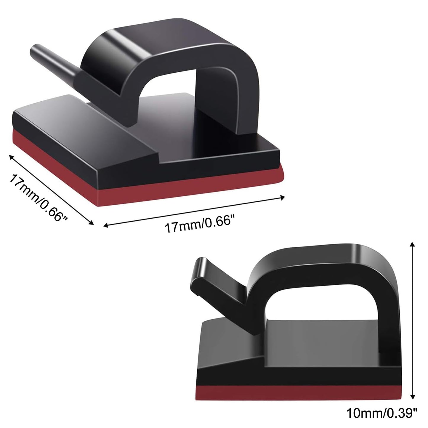 SOULWIT® 50 Stück Stark Selbstklebende Kabel-Management-Clips, Kabel-Organizer für TV, PC, Laptop, Ethernet Kabel, Desktop, Heim, Büro