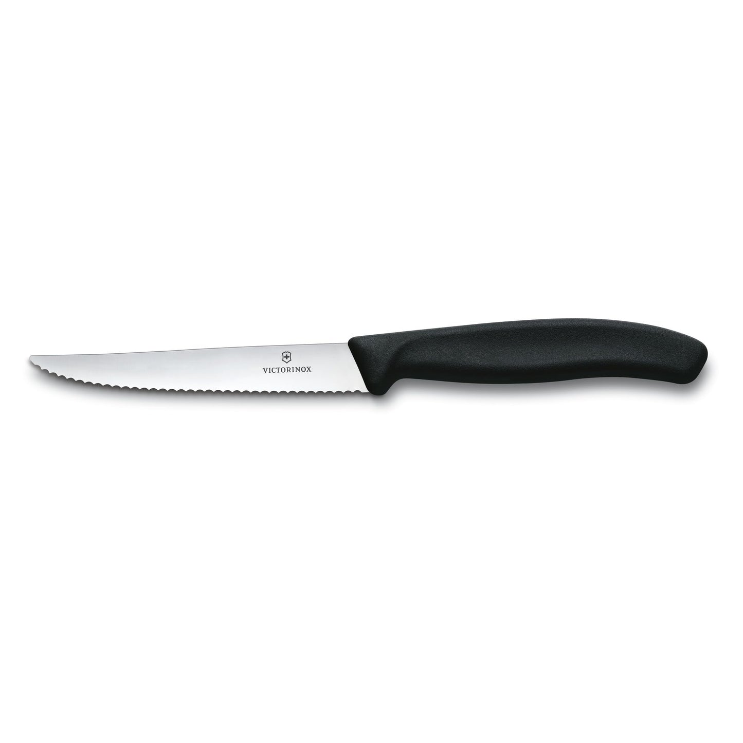 Victorinox Swiss Classic, Profi Steakmesser-Set, 6-teilig, Extra Scharfe Klinge, Wellenschliff, 11 cm, Robuster Kunststoffgriff, Rostfreier Stahl, Schwarz