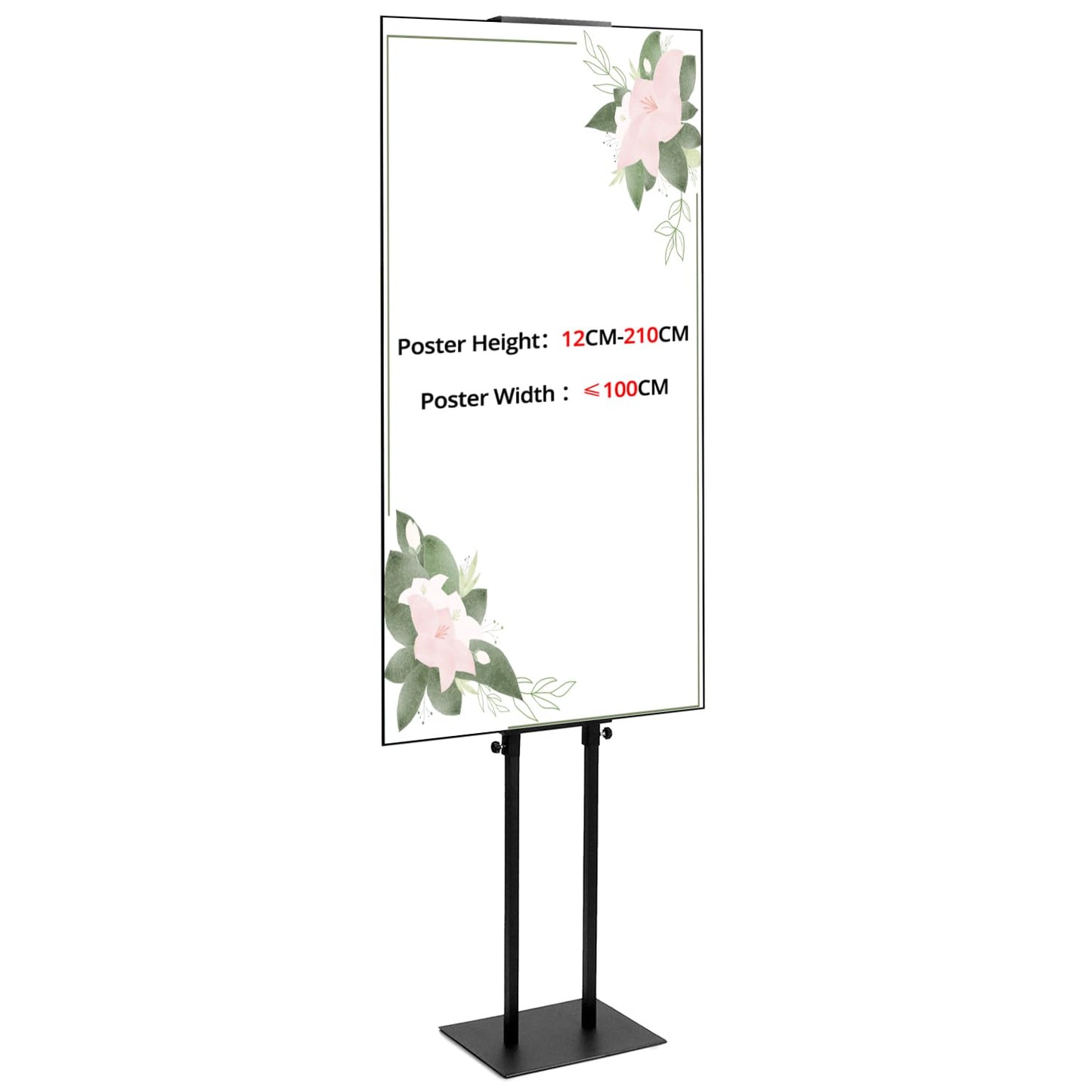 QWORK® 2er Set Doppelseitiger Plakatständer, Einstellbar Infoständer für Events und Werbeaktionen, Geeignet für Schilderhöhen von 12 cm bis 210 cm