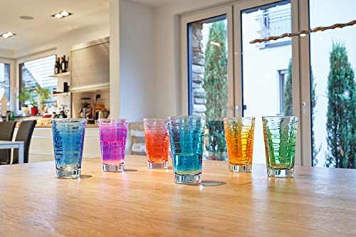LEONARDO HOME 026845 Trinkglas VARIO STRUTTURA 6 Stück sortiert 280 ml Farbverlauf, Glas, Bunt