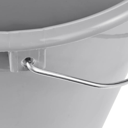 keeeper Eimer Erik mit Metallbügel, 10 l, Polypropylen, 28,5 x 28,5 x 26 cm, Nordic Grey