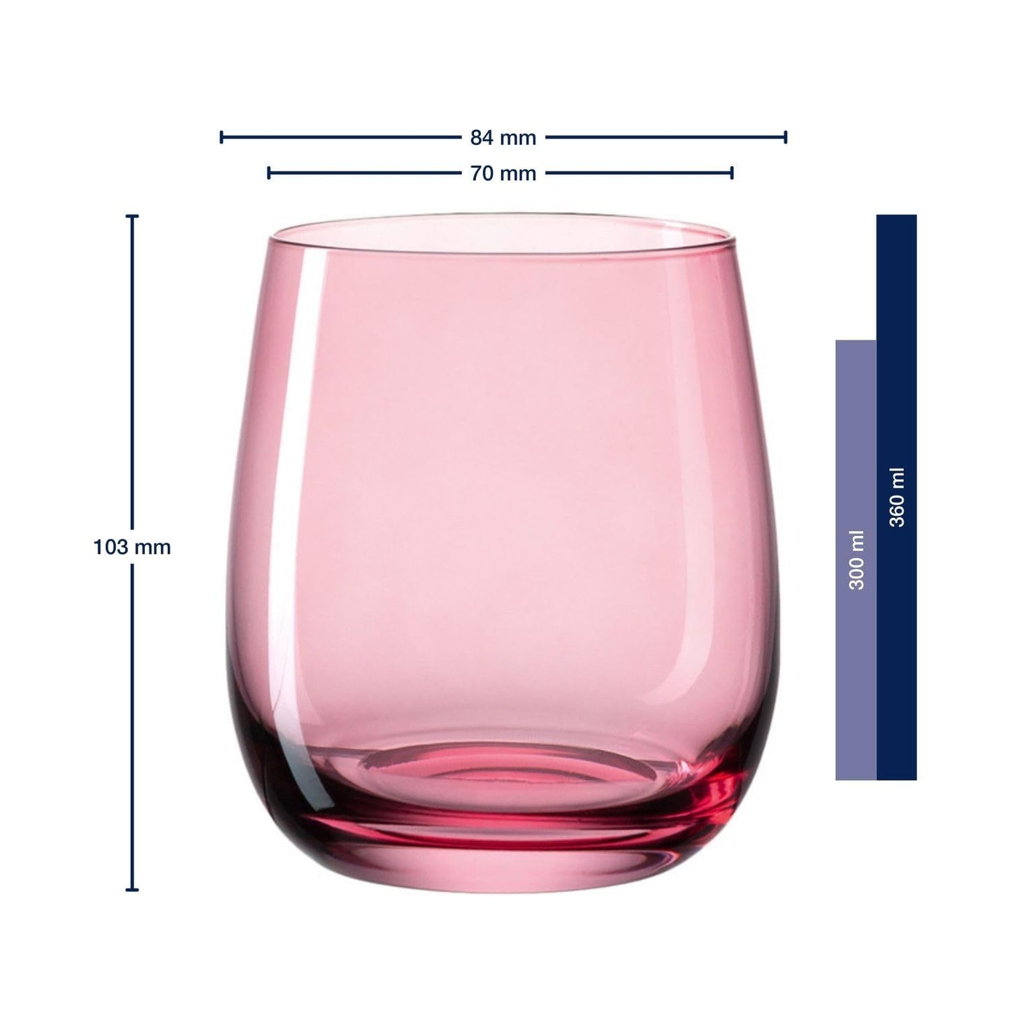 LEONARDO HOME Trinkgläser SORA (6er Set) • Bunte Wassergläser (360 ml) • 6 Farben • Spülmaschinenfest & Langlebig • Mehrfarbige Gläser für Zuhause, Restaurants & Partys • Saft-Glas Sora • 047289