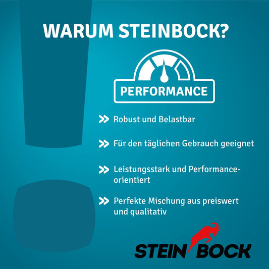 Steinbock Kettenständer 4 Stück | HxBxT 90 x 28 x 28 mm | 12,5 m Kettenlänge | Rot/Weiß | betongefüllte Fußplatte | Absperren von Innen- und Außenbereichen | standsicherer Ketten-Warnständer