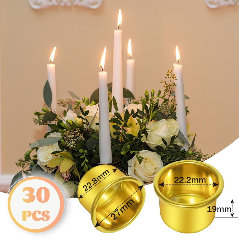 Kerzenhalter für Stabkerzen 30 Stück, Schwarz Klein DIY Kerzeneinsätze Deko Mini Kerzenständer für Baumkerzen, Geburtstagskerzen, Tafelkerzen, Teelichter