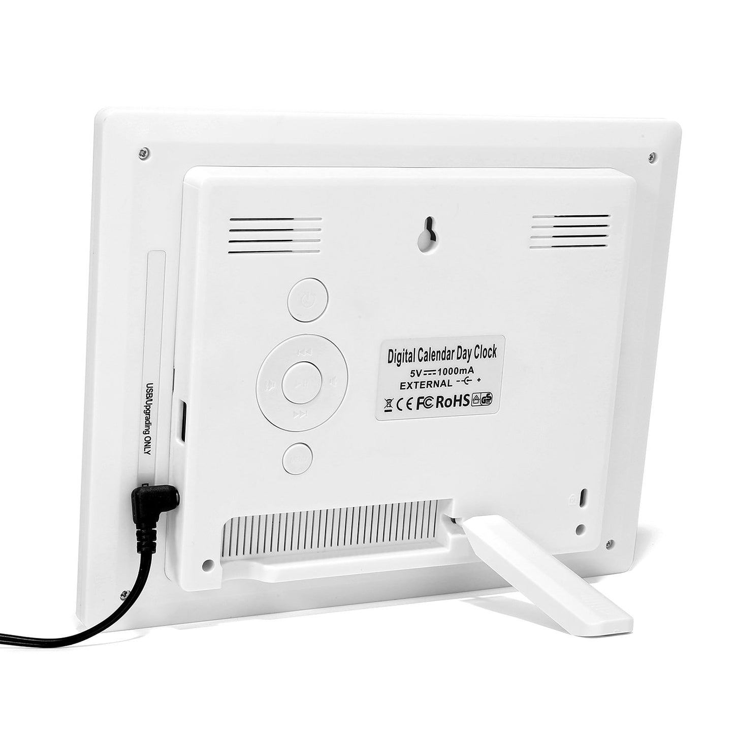 SENXINGYAN 8" Digital Wecker,Digitaler Kalender Tag Uhr Für Demenz sehschwachen Gelesen Werden,Kinder, Senioren, Sehschwache und Alzheimer Patienten (Weiß)