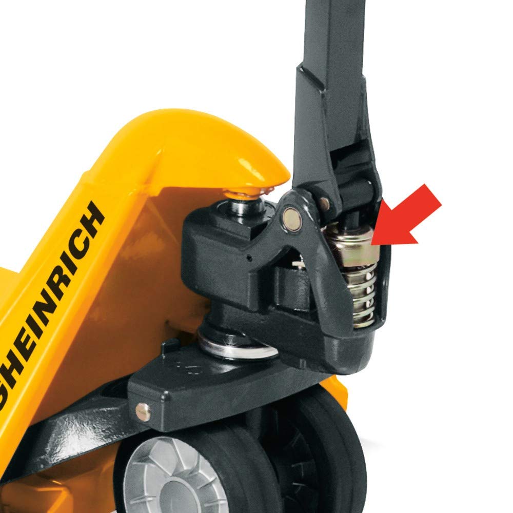 Jungheinrich Handhubwagen AM 22 mit Schnellhub bis 120 kg | 2.200 kg Tragkraft | 1.150 mm Gabellänge | Lenkrad aus Vollgummi | Tandem-Gabelrollen | Palettenhubwagen | Gabelhubwagen