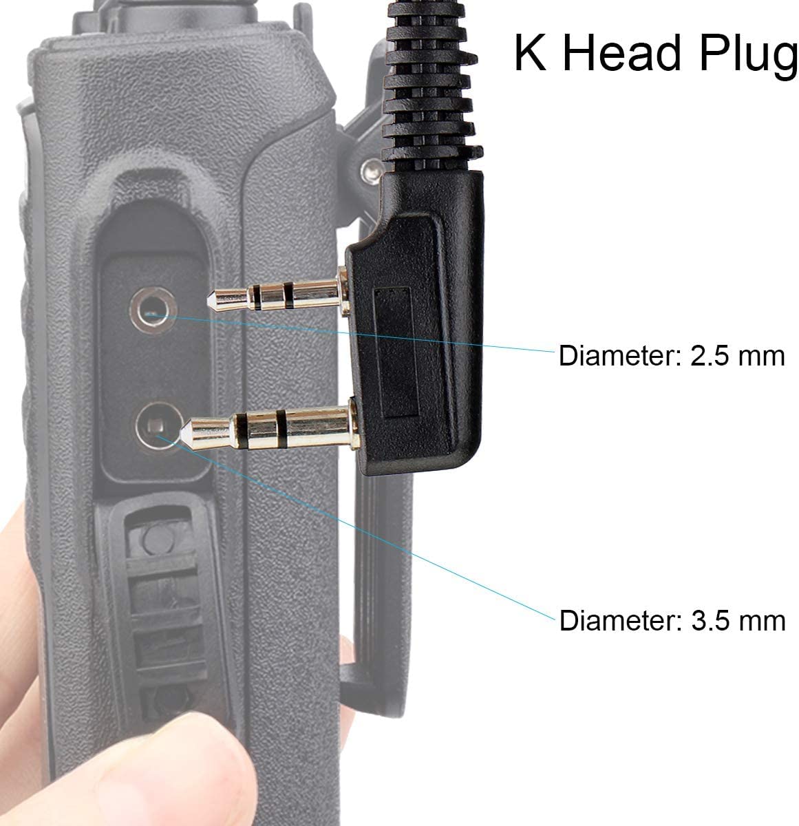 Retevis Funkgerät Headset 2 Pin Kompatibel mit Walkie Talkie Retevis RT24 Plus RT622 RT27 Baofeng UV-5R Plus BF-888S BF-88E Kenwood Sicherheits-Headset Kopfhörer Ohrhörer (1 Stuck)