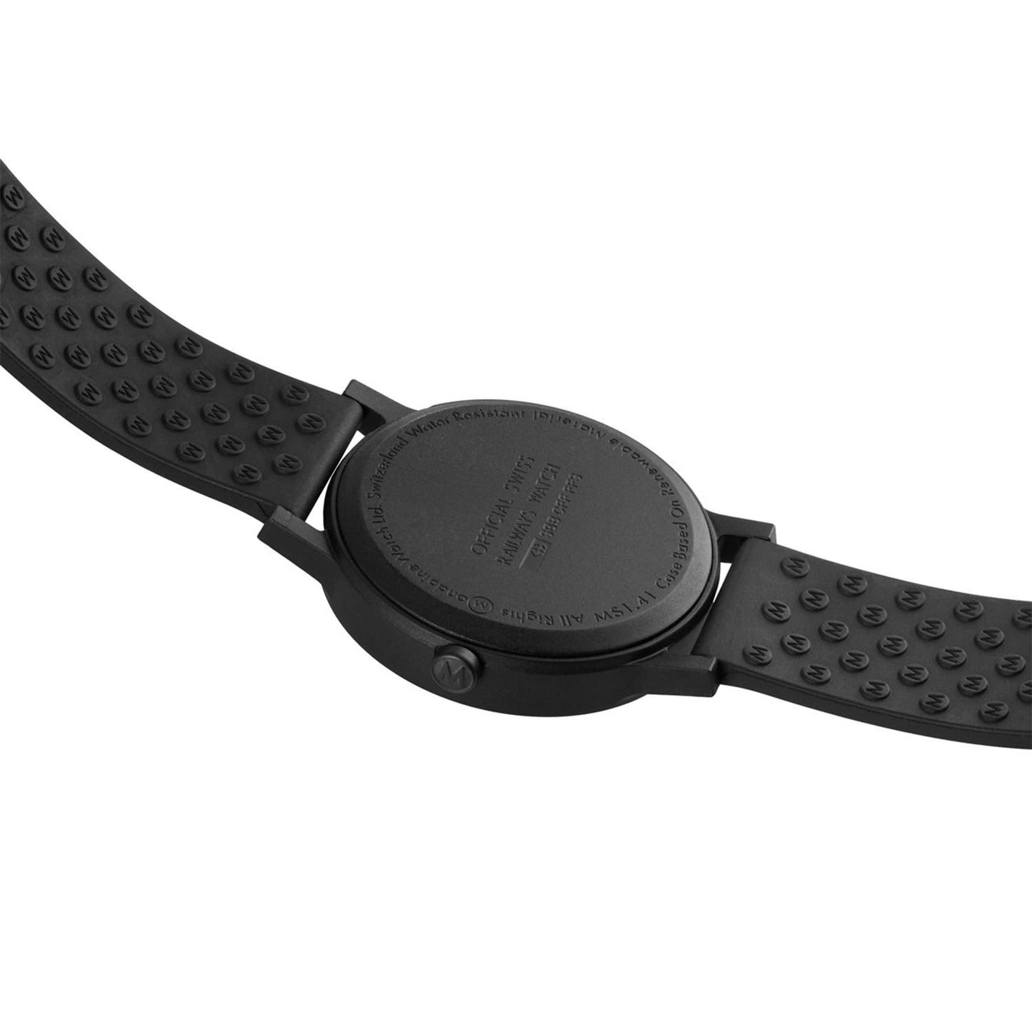 Mondaine - Essence MS1.41110.RB - Herrenuhr 41mm - Bahnhofsuhr in Schwarz schwarzem Armband aus Recyceltes Material/Rohstoffen - 30m Wasserdicht nachhaltig - Hergestellt in der Schweiz