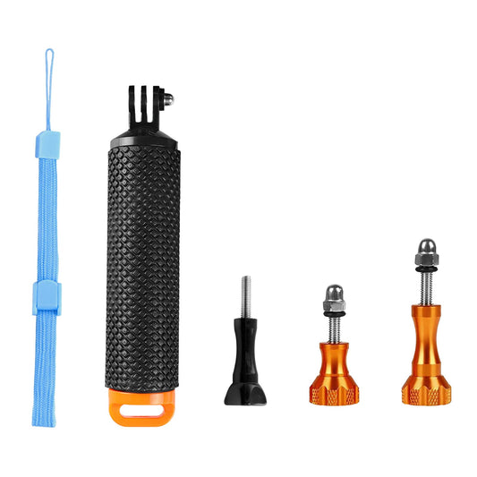 FAEFTY Schwimmer Handgriff Action Cam Unterwasser Handgriff, Wasserdichter Einbeinstativ mit DREI Langen Schrauben, Floating Hand Grip Einbeinstativ Tauchen Stock für GoPro Hero, Kamera Action