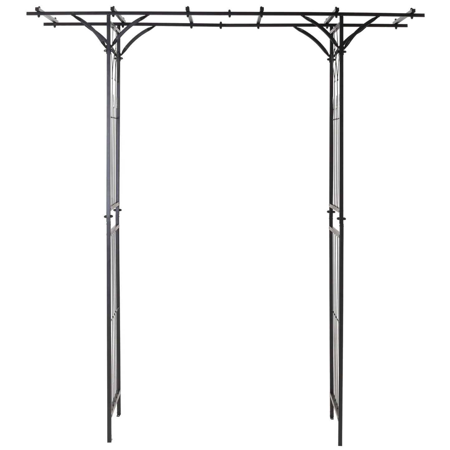 Nexos Trading Rosenbogen Torbogen Rankhilfe Pergola Spalier Tor Rosen Stahl 206x198x52 cm – Metall Durchgang – wetterfest freistehend stabil – schwarz