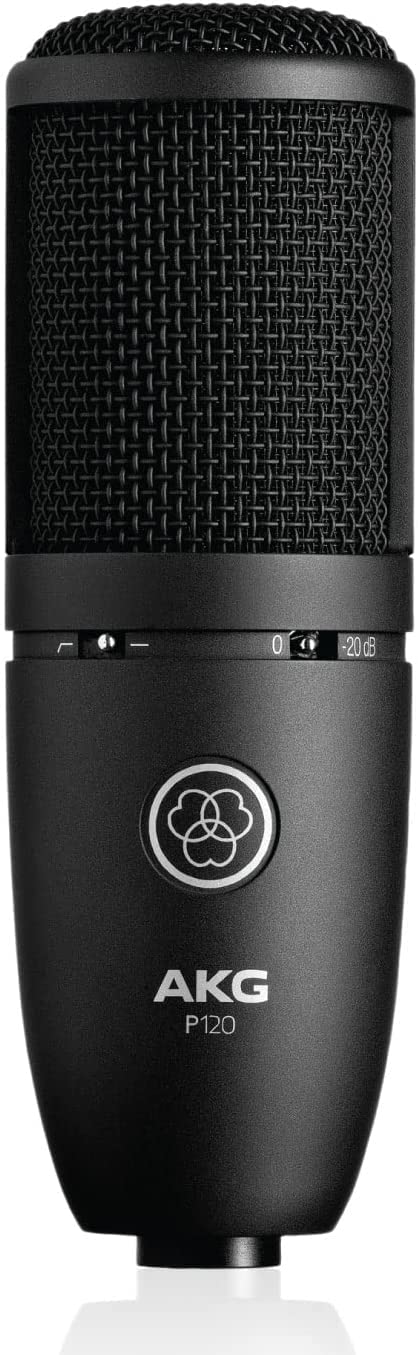 AKG P120 Studio-Kondensator-Aufnahmemikrofon, schwarz & Stagg 3 m hochwertigen XLR-auf XLR-Stecker Mikrofon Kabel rot