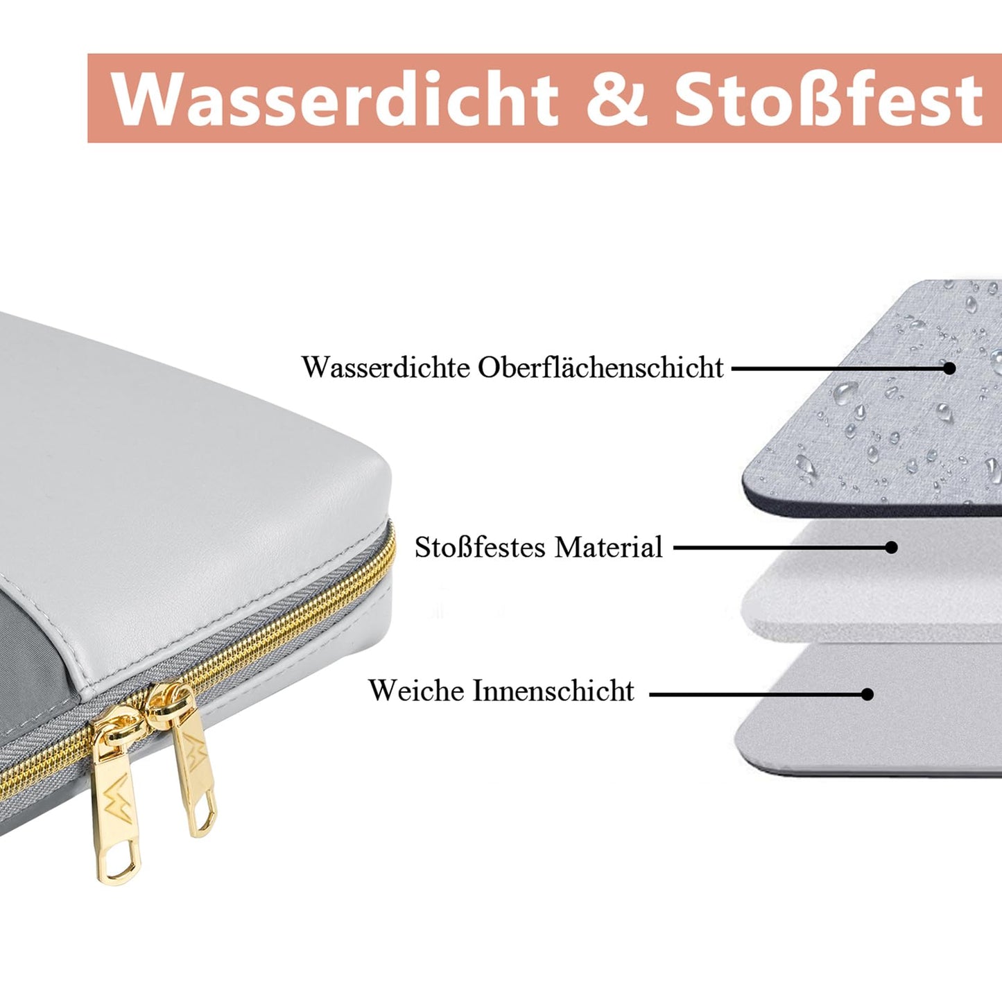 MATEIN Laptoptasche 15.6 Zoll, Arbeitstasche Damen Büro Aktentasche Leder Notebook Tasche Laptop Bag Women Business Computertasche mit bedruckt Abnehmbar Schleife Elegant Wasserabweisend Frauen, Grau