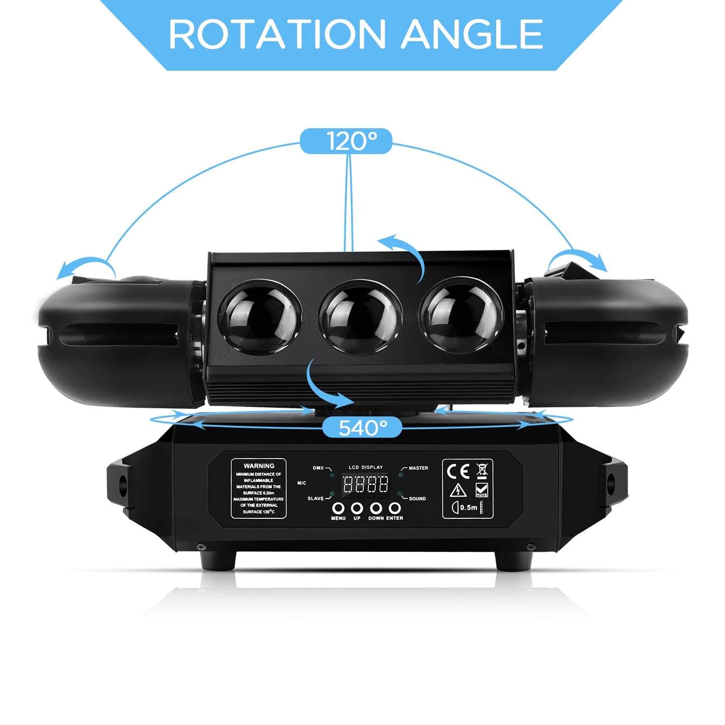 Moving Head 150W RGBW discolicht Partylicht dmx512 Bühnenlichter Party lichter Stroboskoplicht für DJ Bars Club Hochzeit Weihnachten