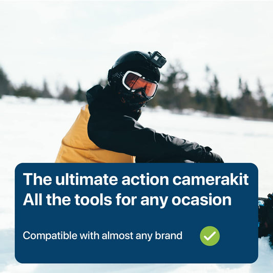 MMOBIEL 50-in-1 Action-Kamera-Zubehör-Kit Kompatibel mit GoPro Hero 11 10 9 8 7 6 5 4, GoPro Max, Fusion, DJI Osmo Action, AKASO, Insta 360, etc. - Inkl. Action Kamera Kopfhalterung, Stativ und mehr