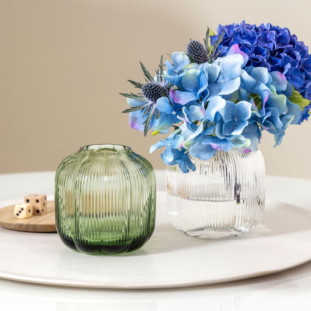 Villeroy & Boch – Fleur Vase 11 cm Klar, Spülmaschinenfest, Kleine Tischvase, Blumiges Design, Klare Farbe, Dekorative Glasvase, Mundgeblasen, Deko Wohnung, Esszimmer Deko, Home Decor, Glas