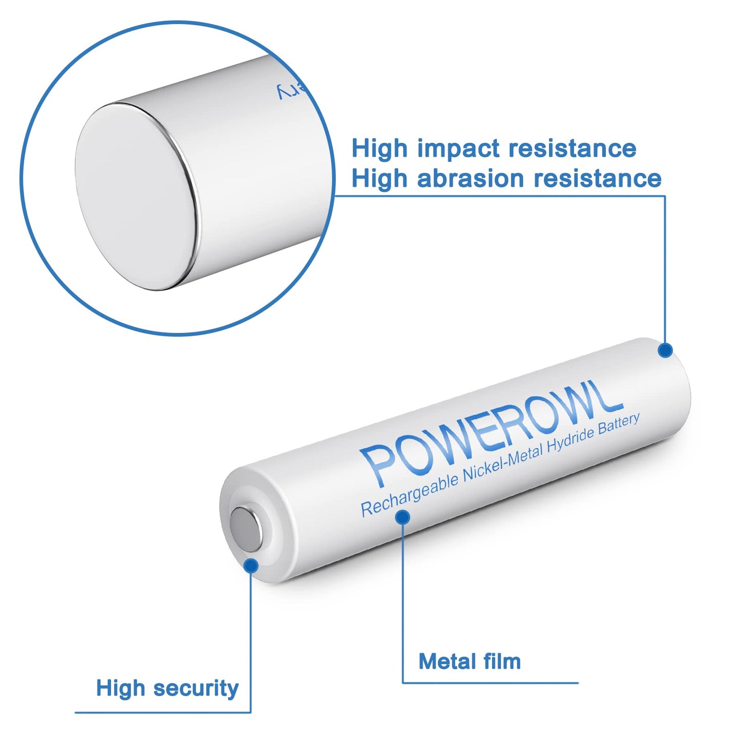 Akku AAA POWEROWL Micro AAA Akku NI-MH 16 Stück AAA Batterien Wiederaufladbare 1.2v Aufladbare Batterien AAA Akkubatterien (Geringe Selbstentladung,1000mAh)