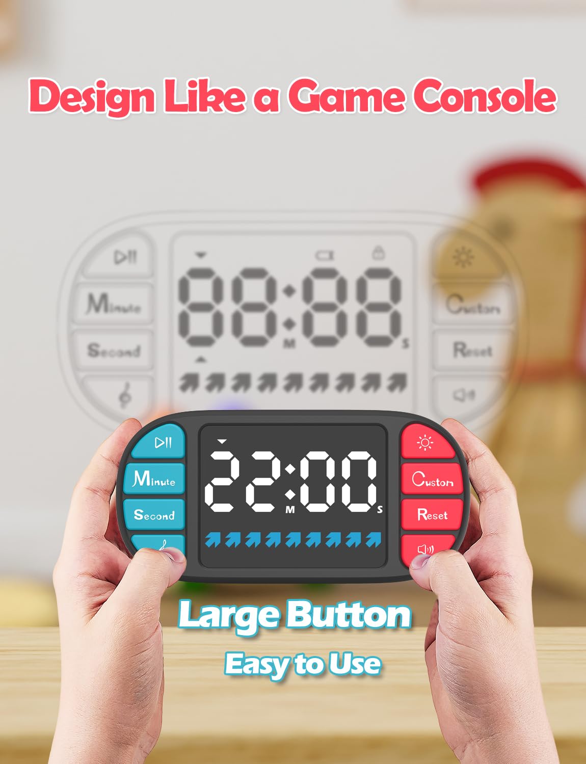 DOOMAY Digitaler Küchentimer - Magnetischer Countdown-Timer, große 3,6-Zoll-LED-Anzeige, 3 Helligkeits- und 4 Lautstärkestufen, 4 Alarmtöne für Kinder, Klassenzimmer, Haus und Küche