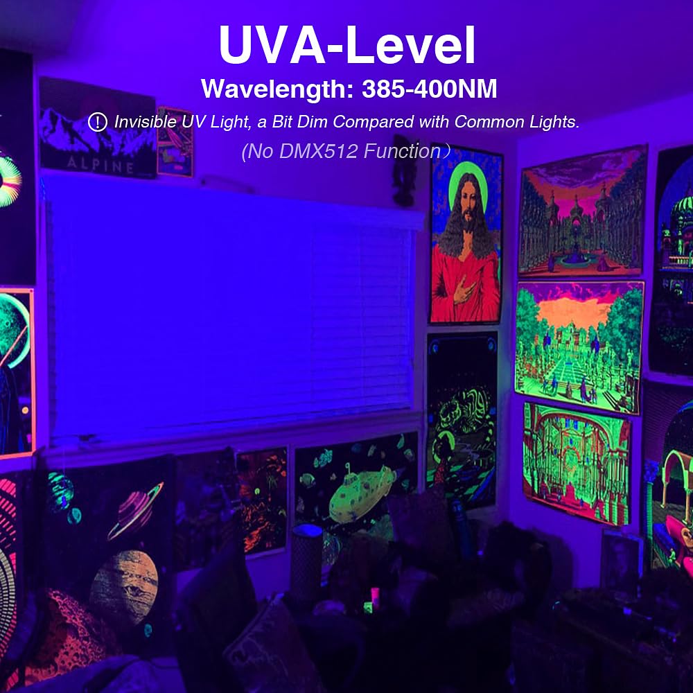 Onforu 27W LED Schwarzlicht, UV Bar Schwarzlichtlampe mit Stecker, IP66 Wasserdicht UV Strahler Außen, Fluoreszenz Schwarzlicht Strahler mit 60 LEDs, UV Licht Röhre mit Schalter für Party, Deko
