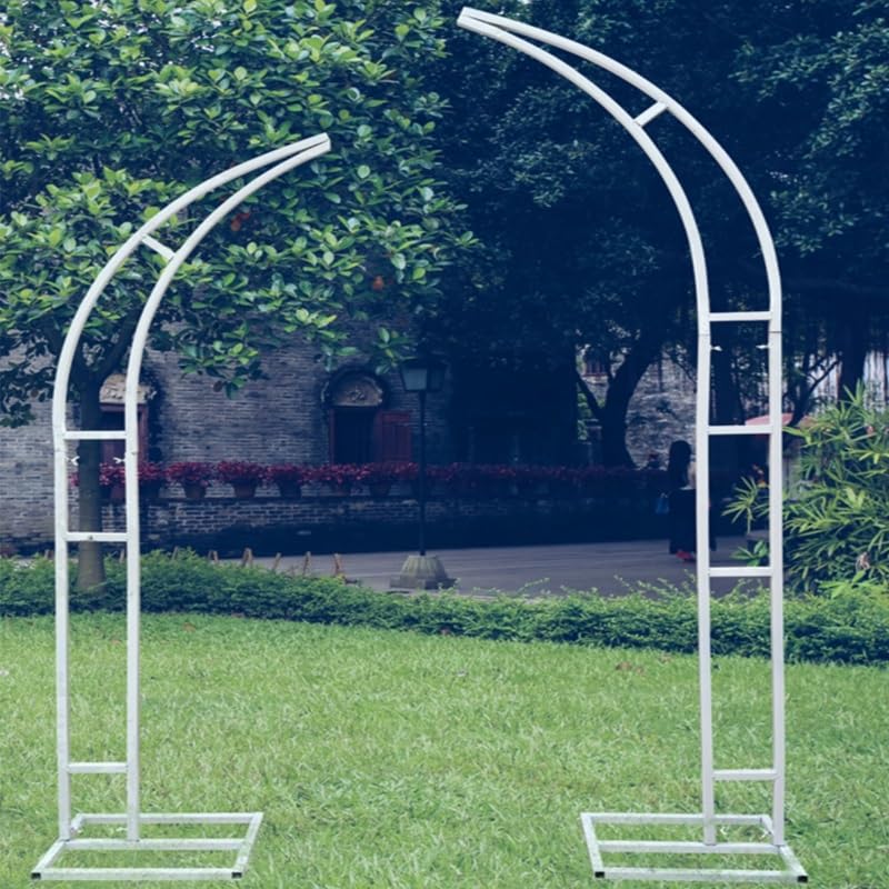Geschwungener Hochzeitsbogenrahmen aus Metall, 2 Stück, für Ballonbogen, Hintergrund, Ständer, Zeremonie, Party, Dekoration, Innen- und Außenbereich, Event-Dekoration, einfache Montage