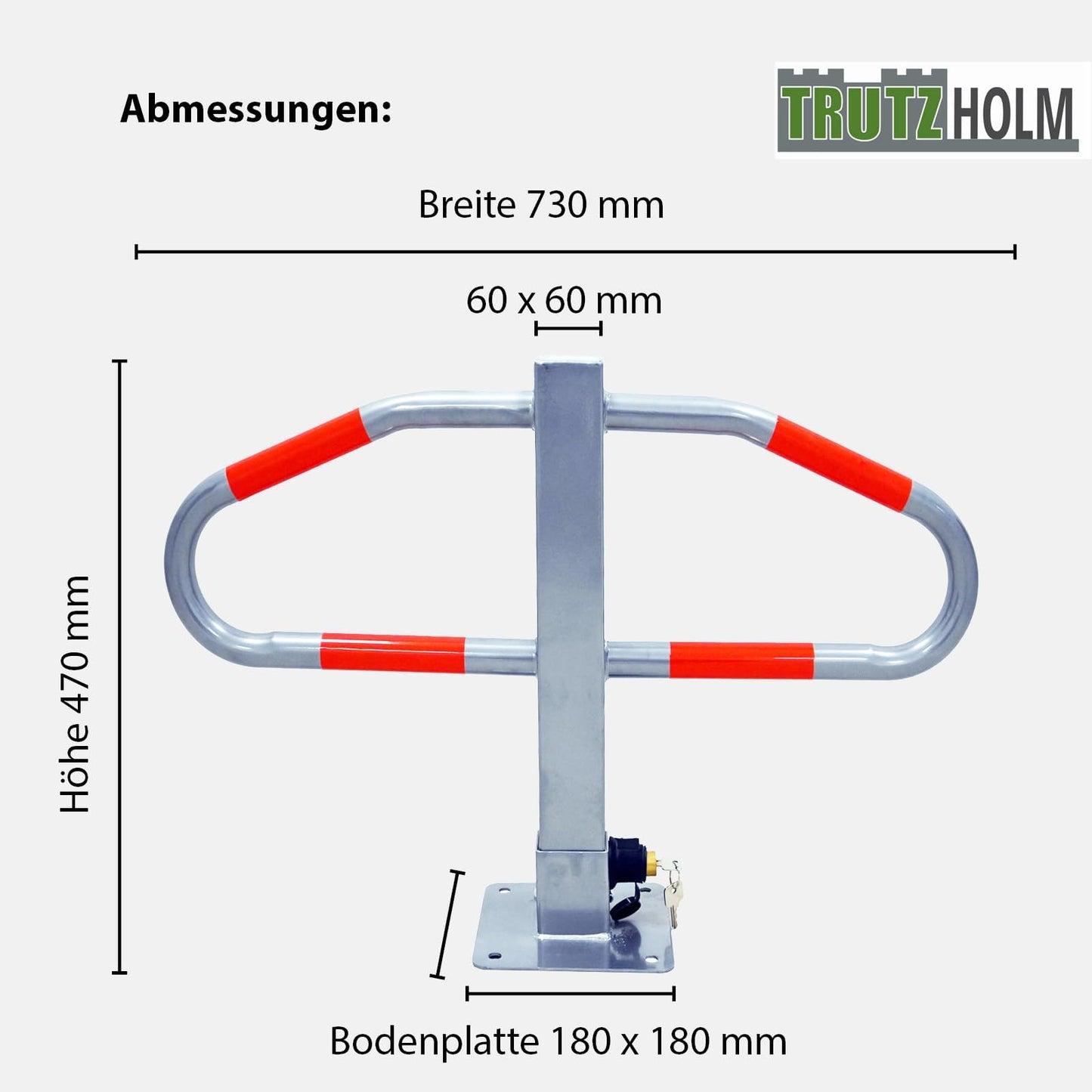 Parkplatzsperre 47 x 73 cm Metall grau abchließ- und klappbar Parkplatzbügel Sperrbügel Parkplatzblockierer Parkbügel Poller klappbar