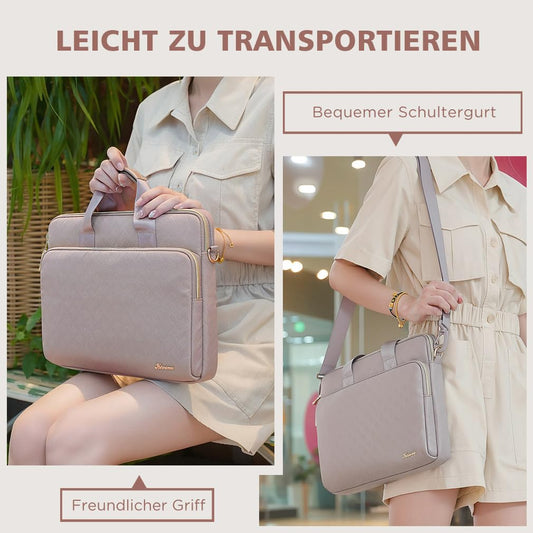 KIZUNA 17 Zoll Laptoptasche Notebook Tasche 17,3 Zoll Laptop Sleeve für LG gram 17/17" IdeaPad 3i Gen7/ThinkBook Plus 17/Razer & MSI 17/Dell/HP/ASUS Vivobook Hülle Schultertasche Shoulder Bag,Khaki