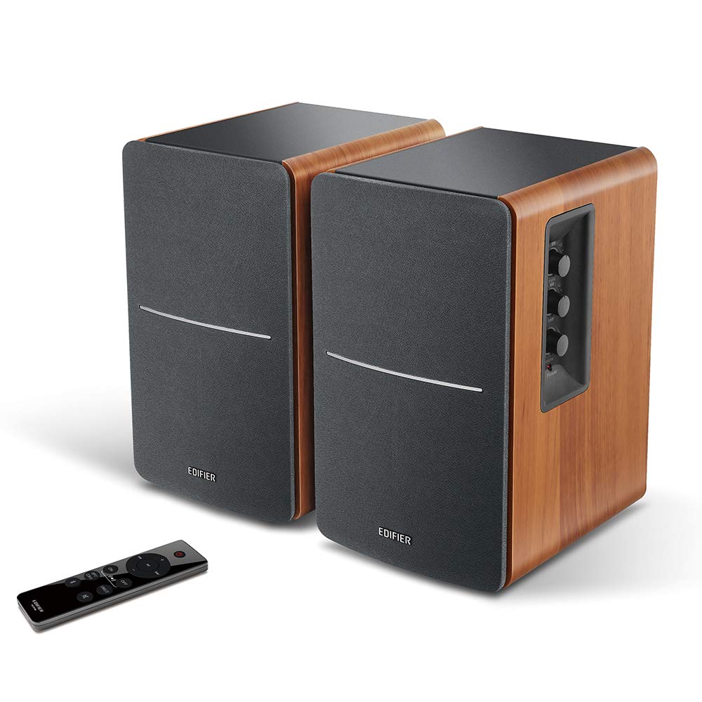 Edifier R1280DBs Aktive Bluetooth Regallautsprecher - Optischer Eingang Aktiv lautsprecher - 2.0 Kabelloser Monitor Lautsprecher - 42W RMS mit Subwoofer Ausgang Bookshelf Hi-Fi Speakers- Holz