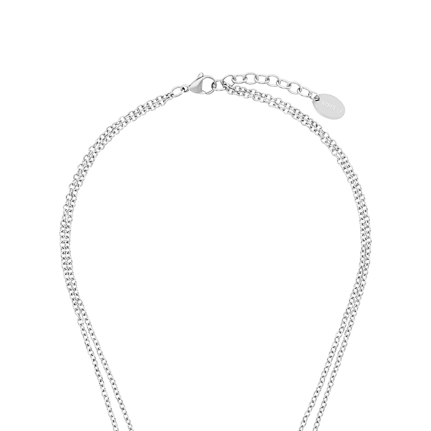 s.Oliver Kette mit Anhänger Edelstahl Damen Halsschmuck, mit Kristall, 40/45+3 cm, Silber, Kommt in Schmuck Geschenk Box, 2018567