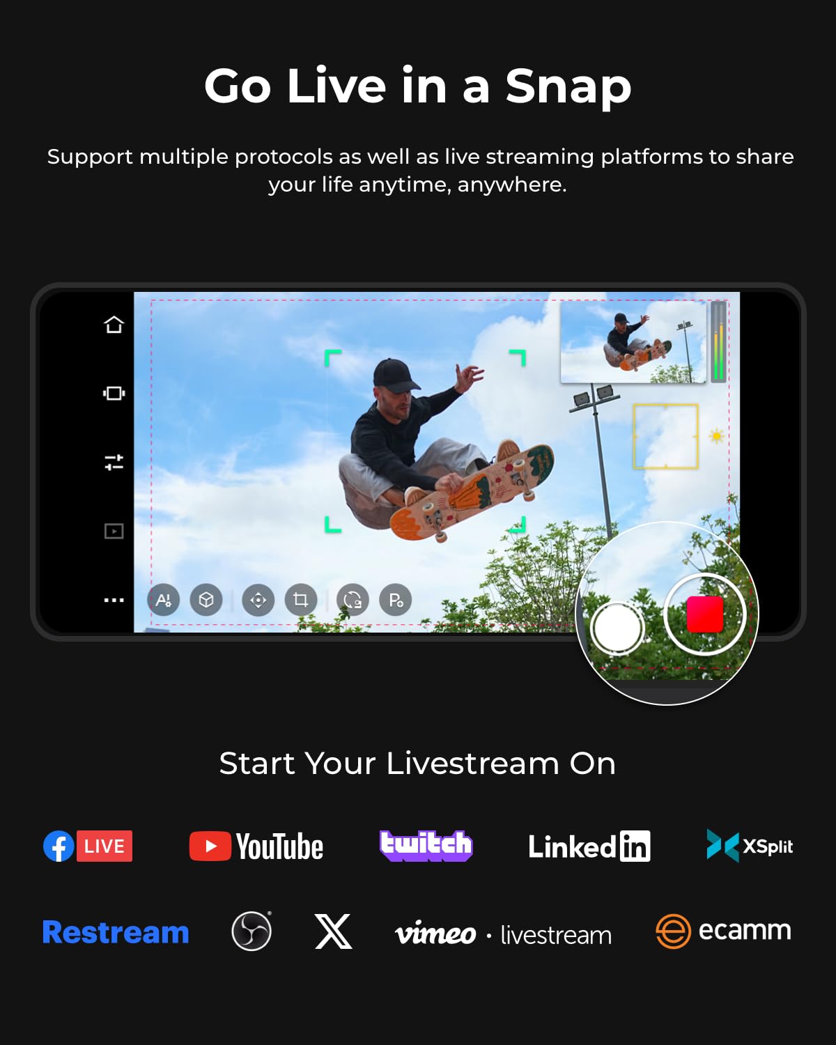 OBSBOT Tail Air NDI Streaming Kamera 4K, KI-Tracking PTZ Kamera mit intelligenter App, Gestensteuerung, HDMI/USB-C/Wireless Webcam, Video Kamera Live Stream für YouTube, Kirche, Anbetung, Creator, etc