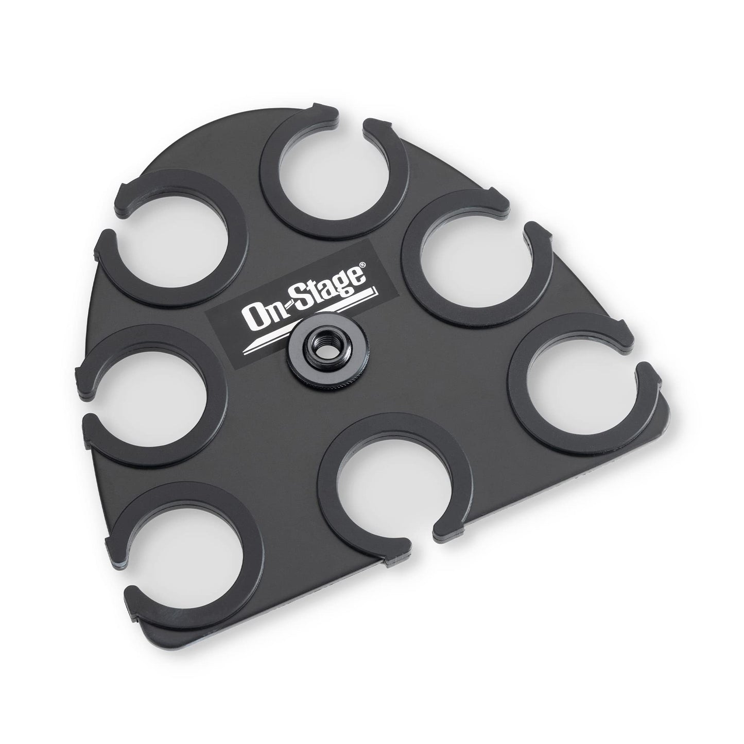 On-Stage, Multi-Mikrofonhalter (Mikrofon-Organizer und Display für Handmikrofone, dynamische, kabelgebundene und drahtlose Mikrofone, Silikonpolsterung, Befestigung an 9,53 mm- oder 9,52