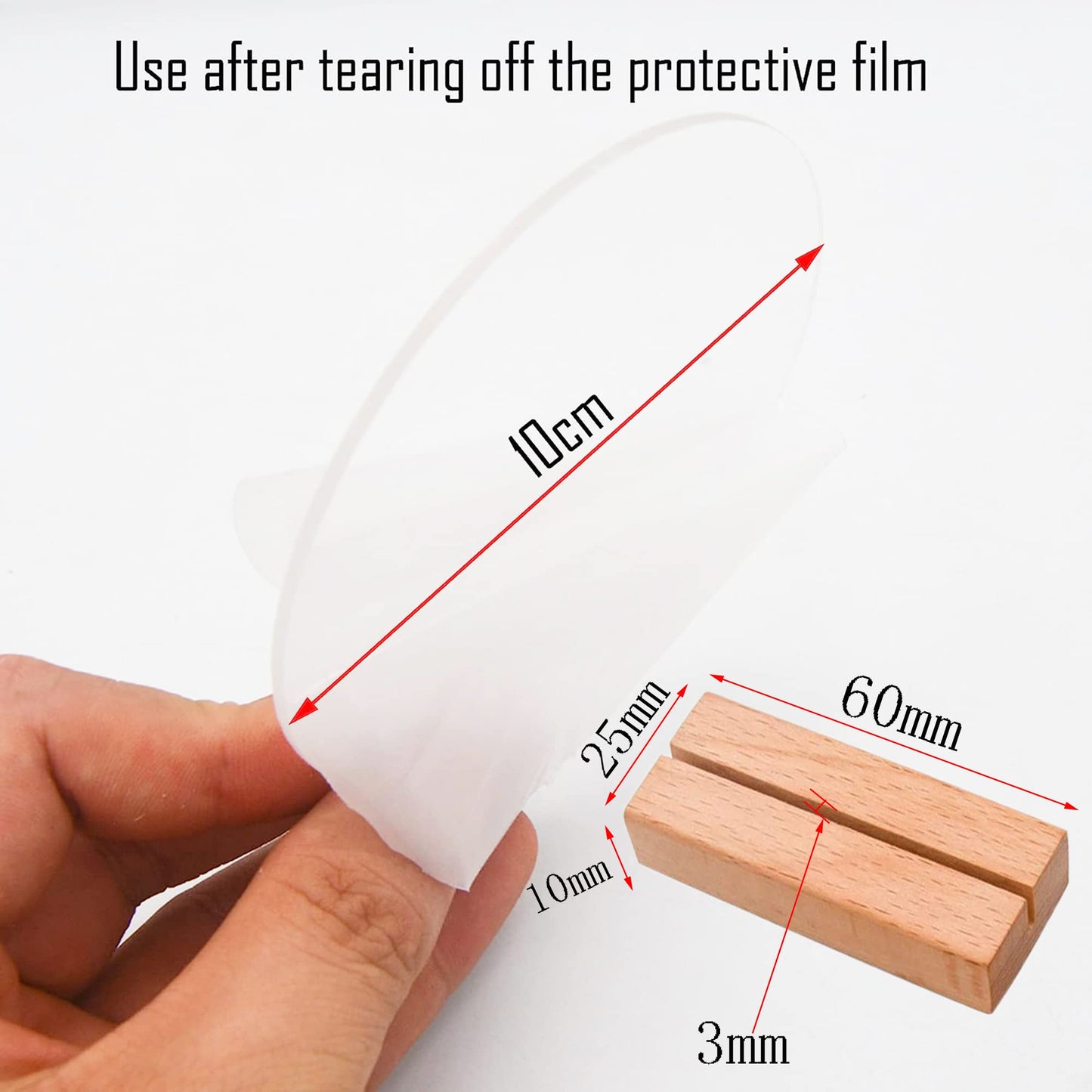 fengman123 10 Stück Natürliches Tischkarte Inhaber Mit runder Acrylplatte Kartenhalter Holz für Hochzeit Tischnummer Tischkarte Platzkartenhalter Fotoständer