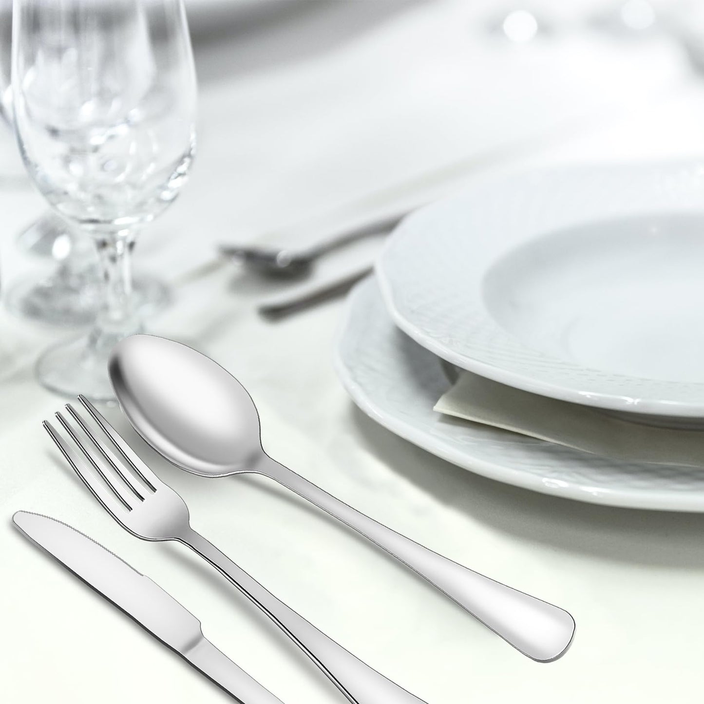 QUCHER 7.3"(18.5cm) 12 Stück Tafelgabeln Menügabeln gabeln besteck set Edelstahl Abendessen Gabeln für Heimgebrauch Haus Küche Gaststätte