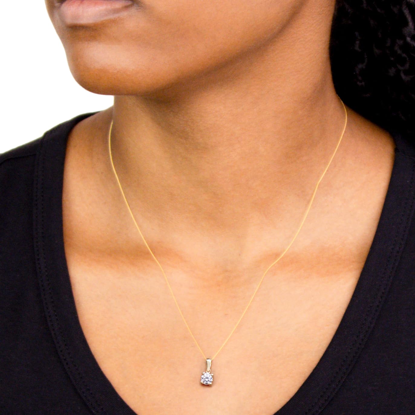 Amazon Essentials Halskette mit Anhänger aus 9-karätigem Gold mit Geburtsstein für April (ehemals Amazon Collection)