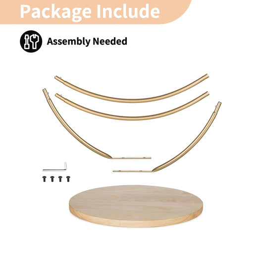 NUPTIO Tortenständer Verkaufsständer Hochzeit: 29.6cm Cupcake Ständer Cake Stand Tortenboden Gold Metallbügel Kuchenständer Holz Podest Pedestal Rund Weihnacht Party Deko Geburtstagstorte