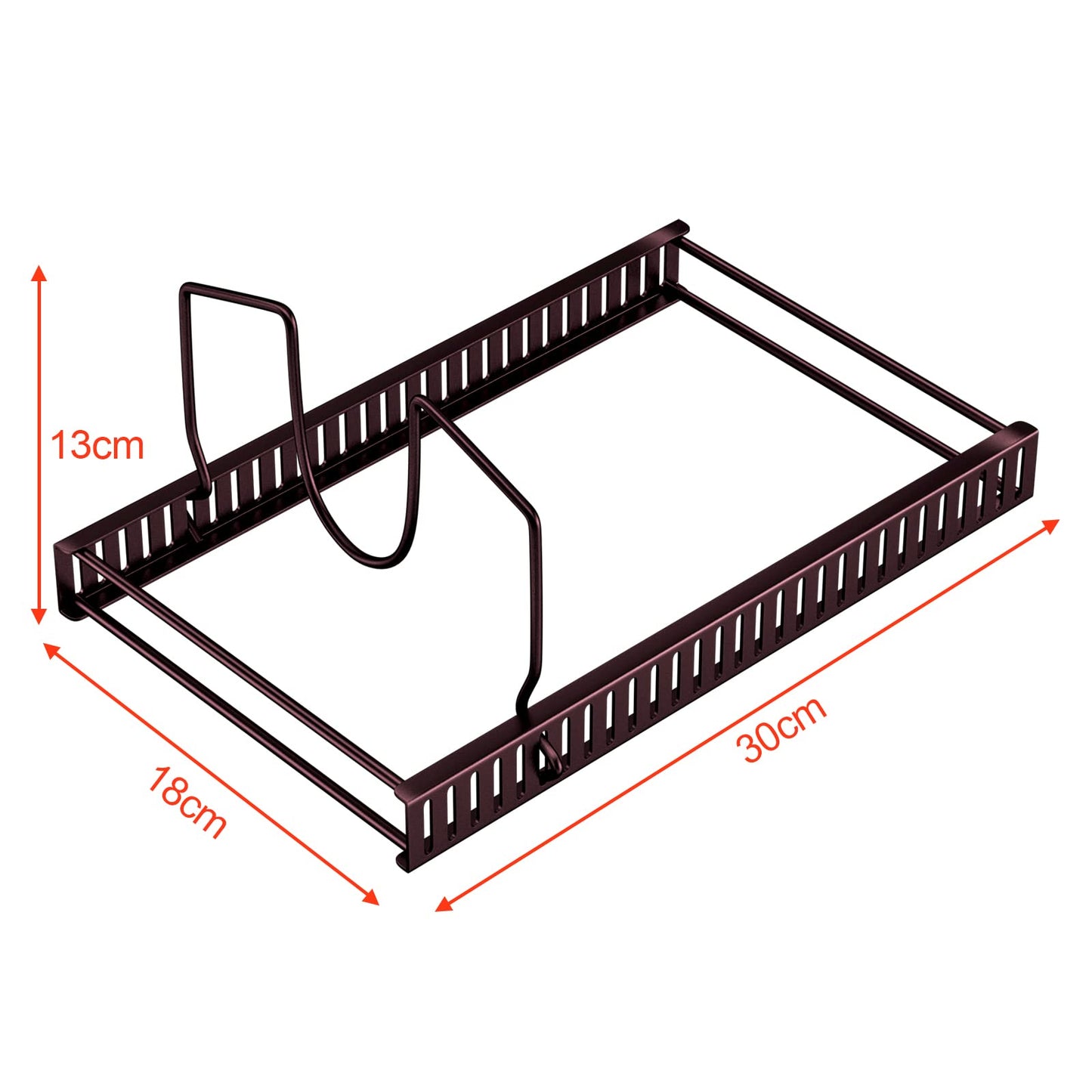 Fousenuk Topfdeckelhalter, Topfdeckel Aufbewahrung mit 7 Verstellbaren Fächern, Küche Pfannen Organizer, Deckelhalter Schublade, Rutschfest Pfannenhalter, Topf Organizer, Pot Lid Holder (Bronze)